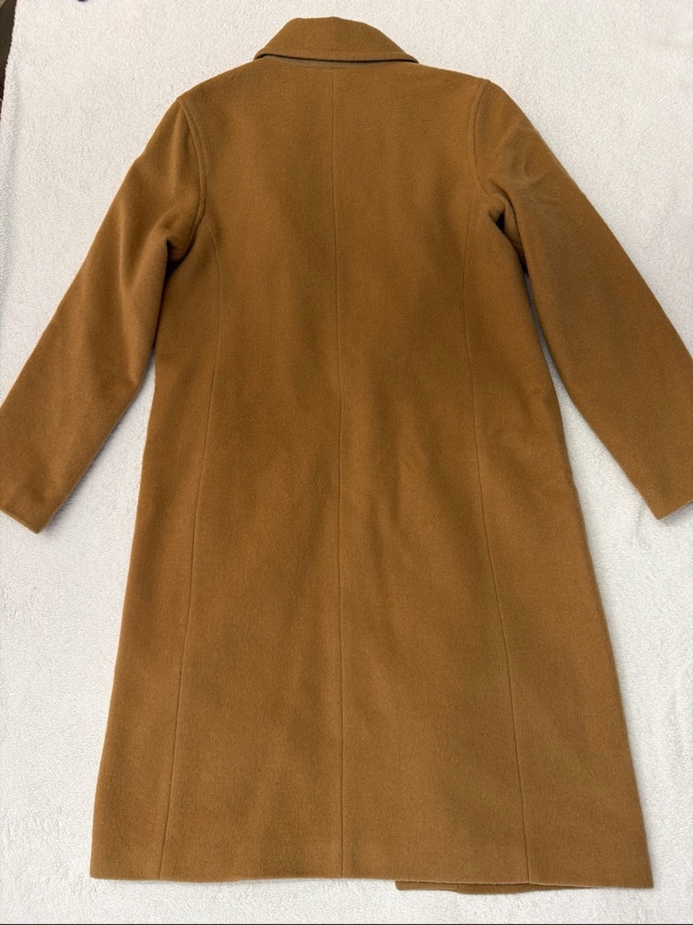 Esprit 100% Wool Camel Long Coat Women's Medium Button Front - Picture 4 of 6